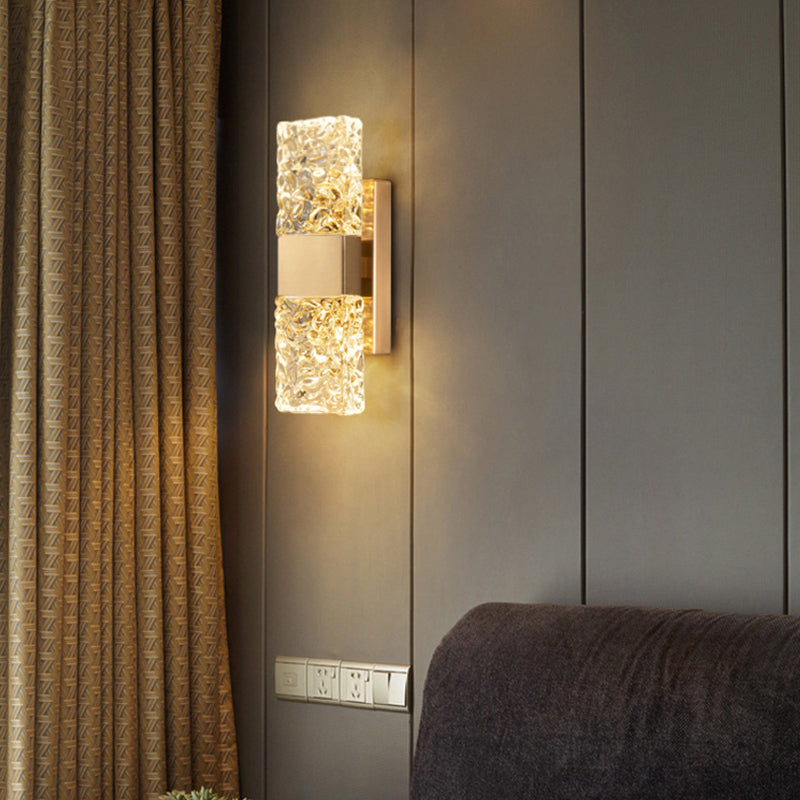 Rectangular LED Wall Sconce Post-Modern Wall Light Fixture with Crystal for Bedroom