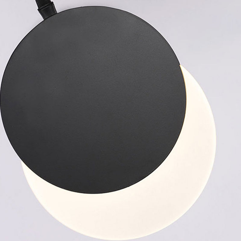 Contemporary Wall Sconce Circle Sconce Lighting in Black for Bedroom