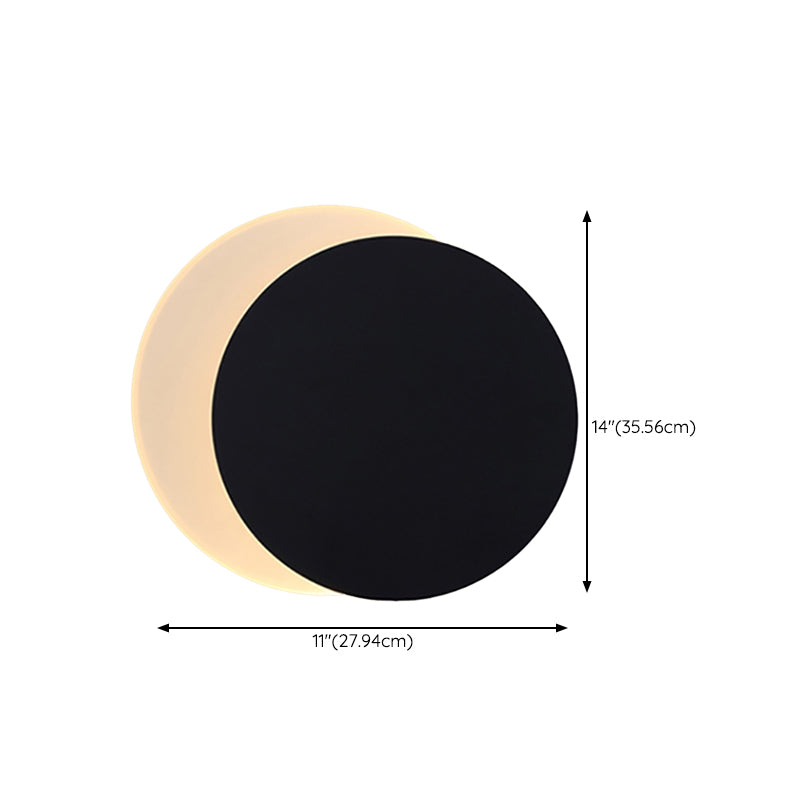 Contemporary Wall Sconce Circle Sconce Lighting in Black for Bedroom