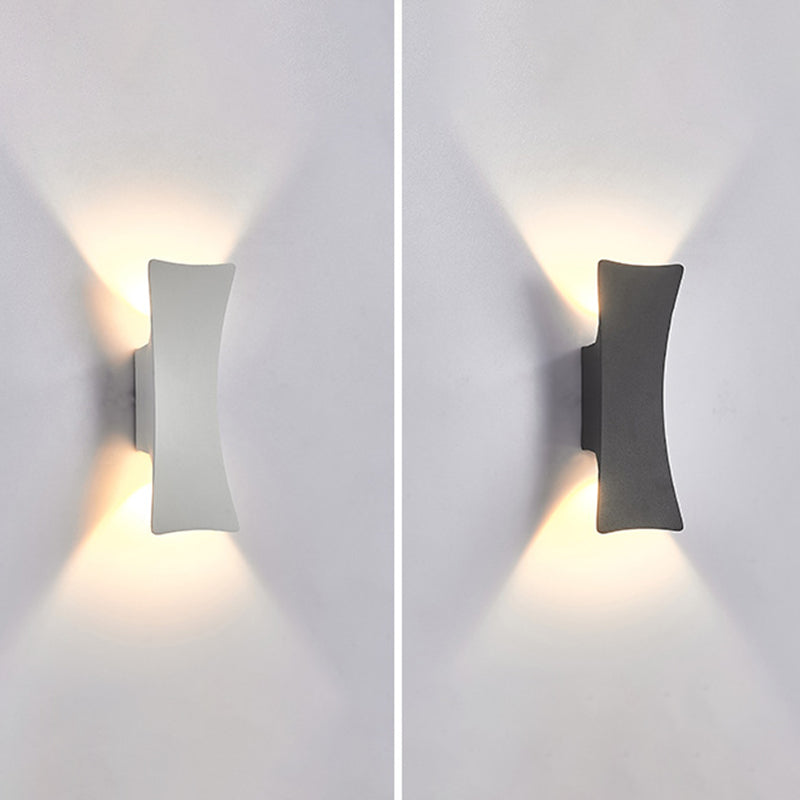 Contemporary Wall Sconce Curve Waterproof Sconce Lighting with Aluminium