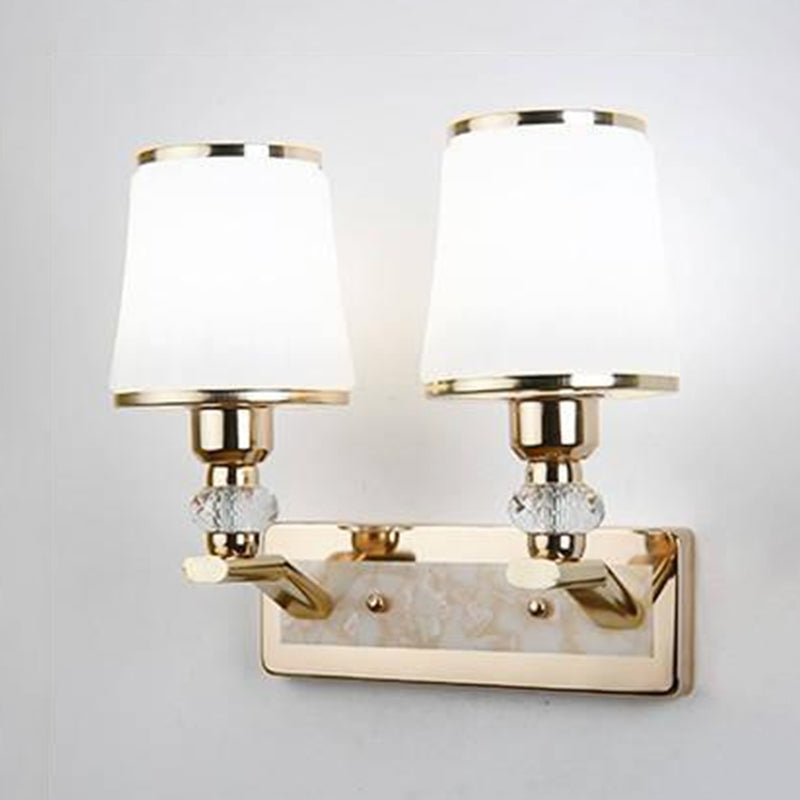 Modern Simple Vanity Light Geometry Shape Vanity Lamp with Glass Shade for Shower Room