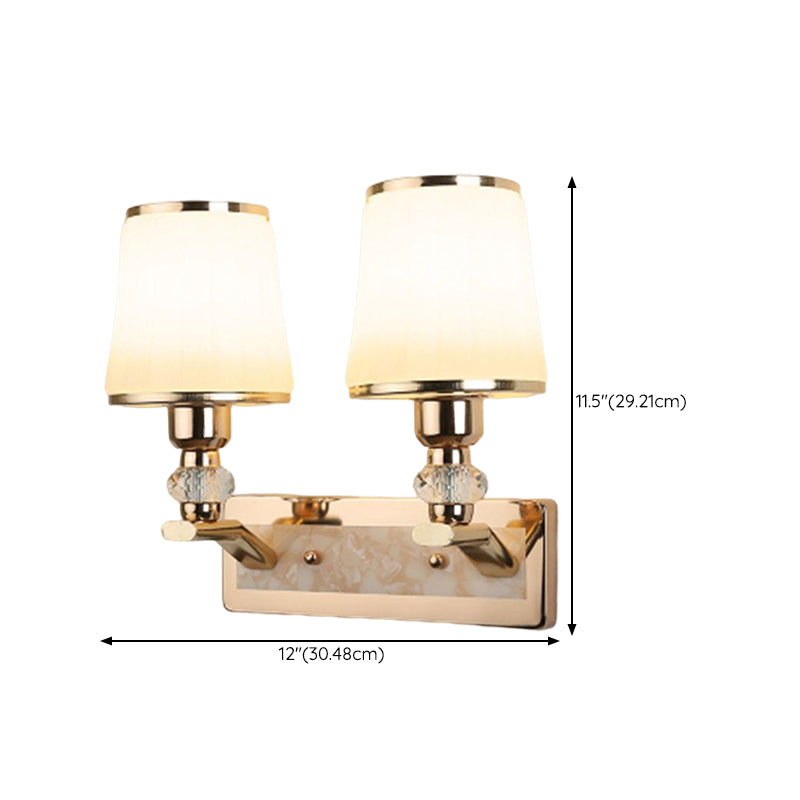 Modern Simple Vanity Light Geometry Shape Vanity Lamp with Glass Shade for Shower Room