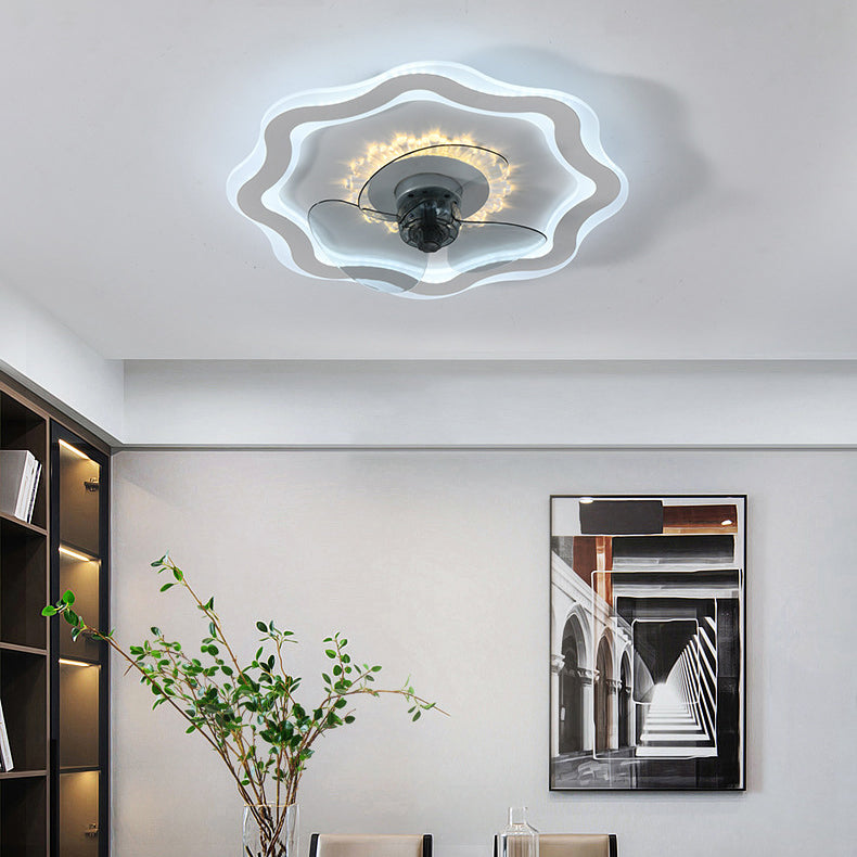 3-Blade Ceiling Fan Contemporary LED Fan with Light for Dining Room