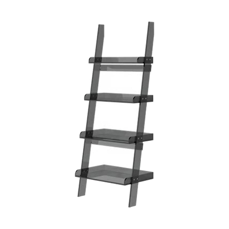 Ladder Open Back Bookshelf Acrylic Shelves Included Bookcase