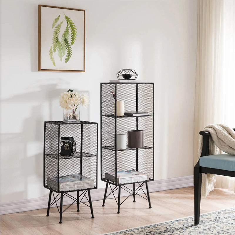 Metal Closed Back Bookshelf Standard Shelves Included Bookcase