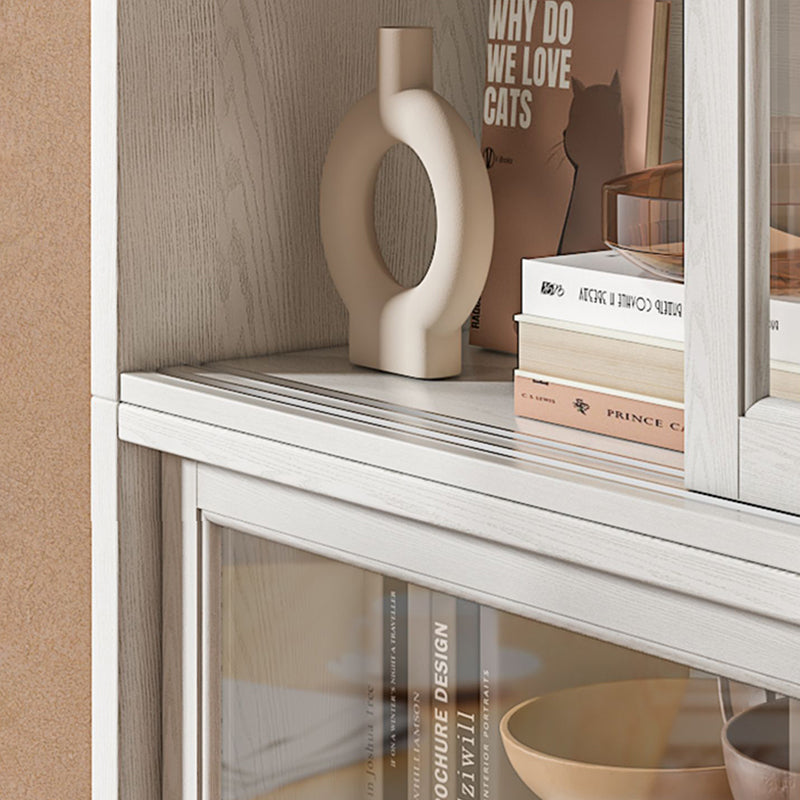 Modern Style Closed Back Book Shelf Wooden Bookcase in White