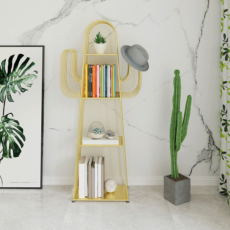 Metal Closed Back Bookshelf Modern Standard Bookcase with Shelves