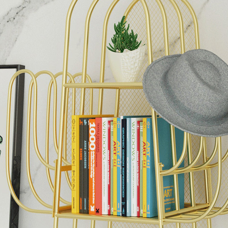 Metal Closed Back Bookshelf Modern Standard Bookcase with Shelves