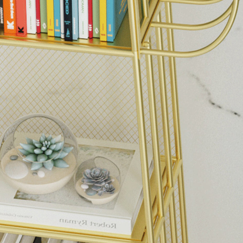 Metal Closed Back Bookshelf Modern Standard Bookcase with Shelves