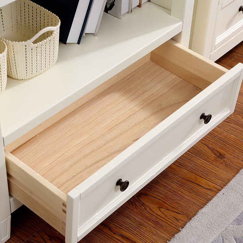 Modern Style Closed Back Bookcase Standard Wooden Bookshelf in White