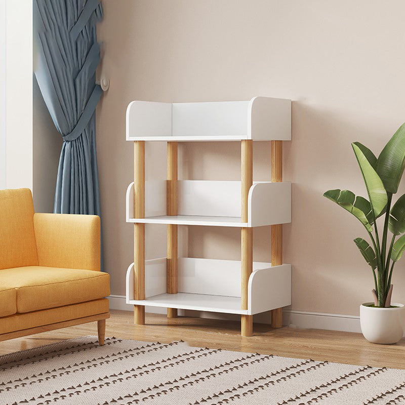 Modern Style Bookshelf Open Back Vertical Engineered Wood Bookcase