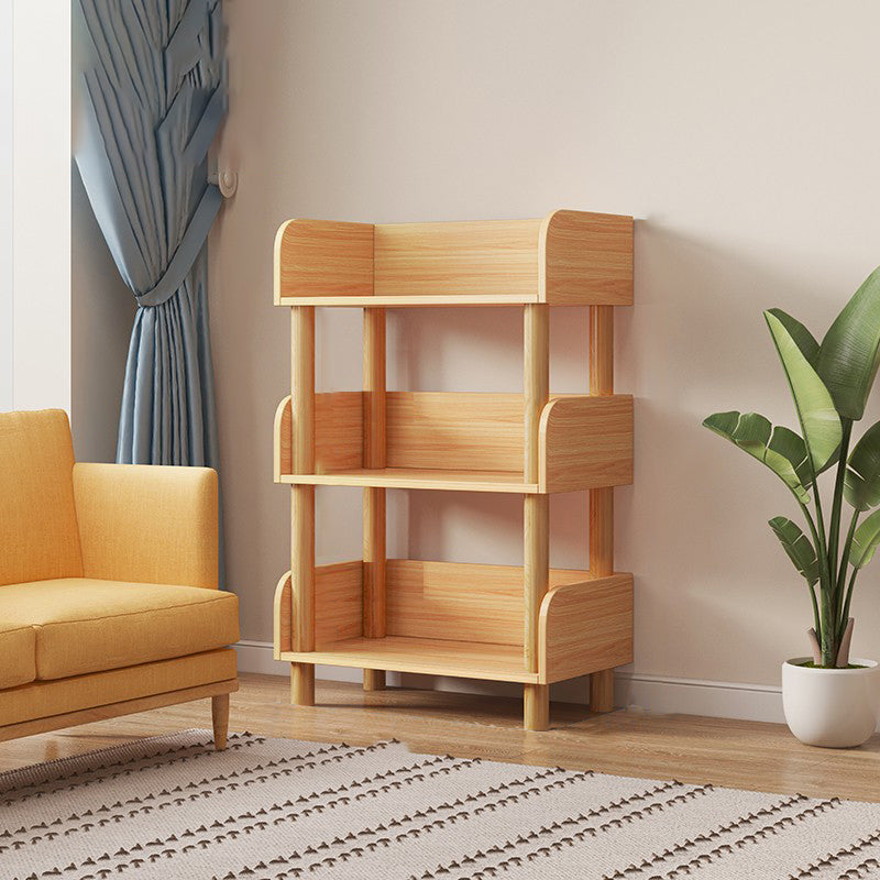 Modern Style Bookshelf Open Back Vertical Engineered Wood Bookcase