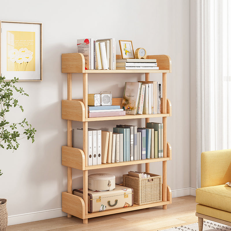 Modern Style Bookshelf Open Back Vertical Engineered Wood Bookcase