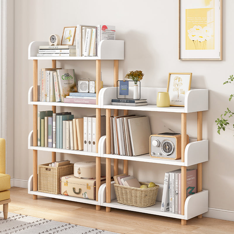 Modern Style Bookshelf Open Back Vertical Engineered Wood Bookcase