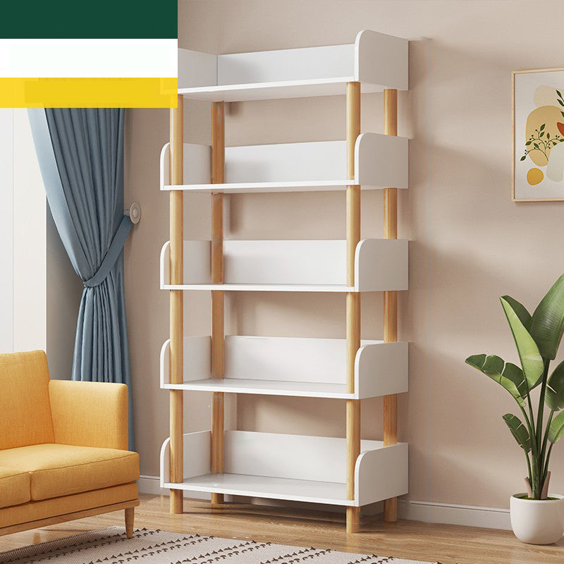 Modern Style Bookshelf Open Back Vertical Engineered Wood Bookcase