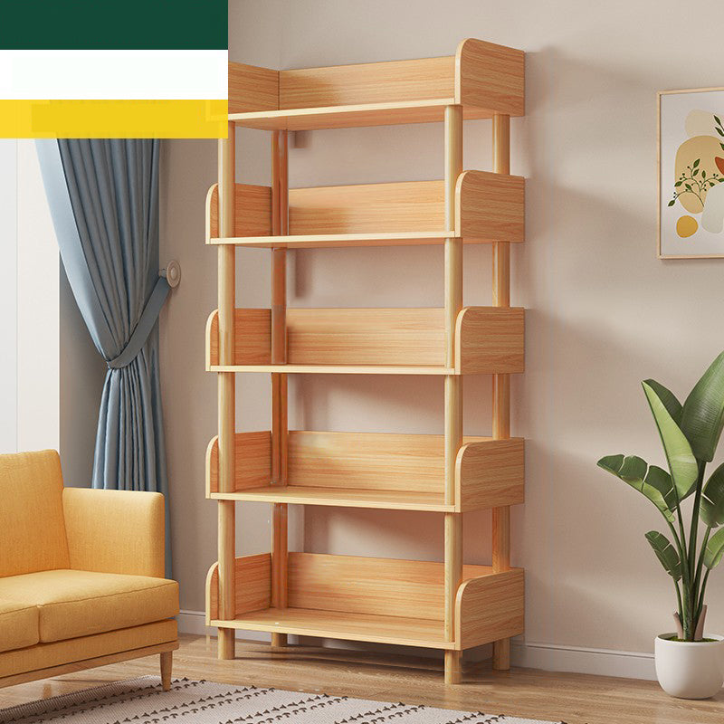 Modern Style Bookshelf Open Back Vertical Engineered Wood Bookcase