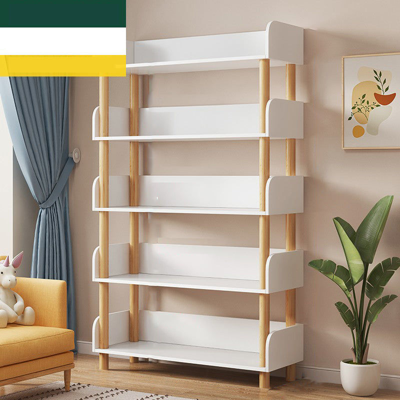 Modern Style Bookshelf Open Back Vertical Engineered Wood Bookcase