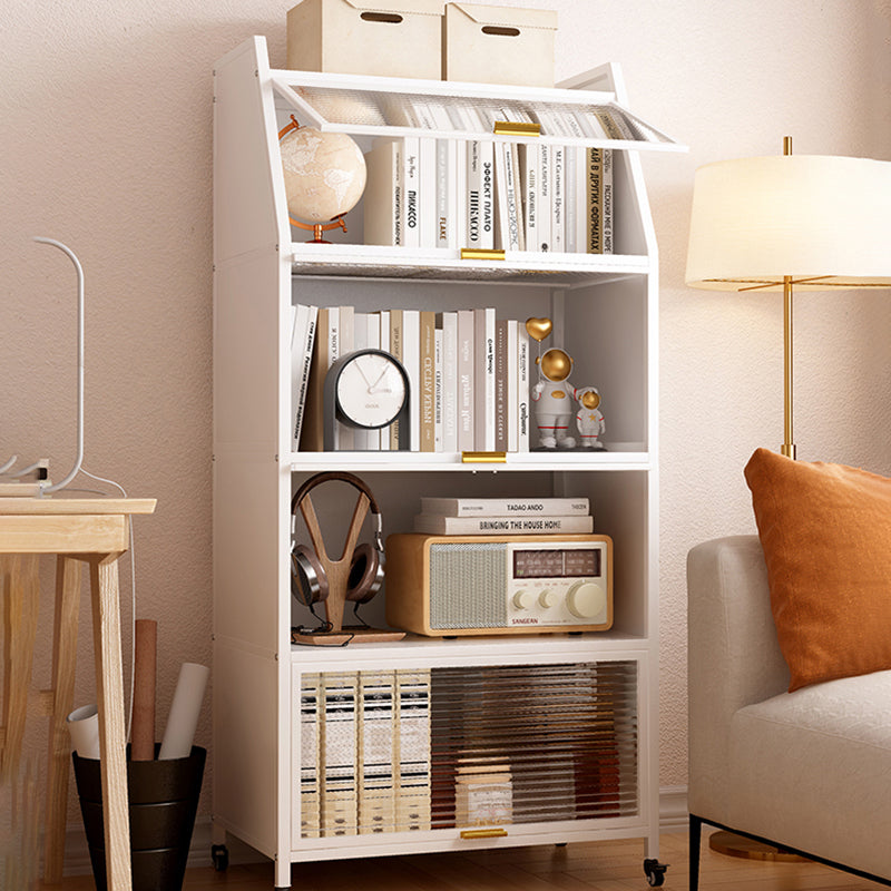 Metal Closed Back Standard Bookshelf Shelves Included Bookcase