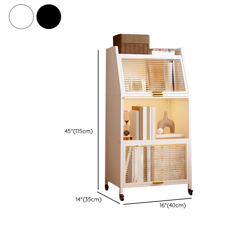 Metal Closed Back Standard Bookshelf Shelves Included Bookcase