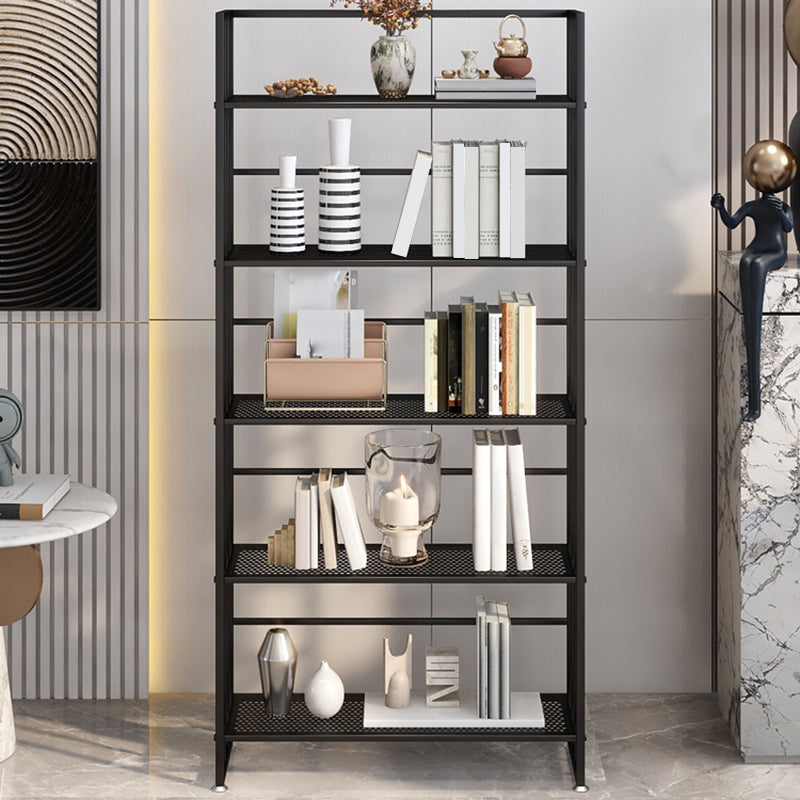 Metal Standard Bookcase Modern Open Back Bookshelf with Shelves