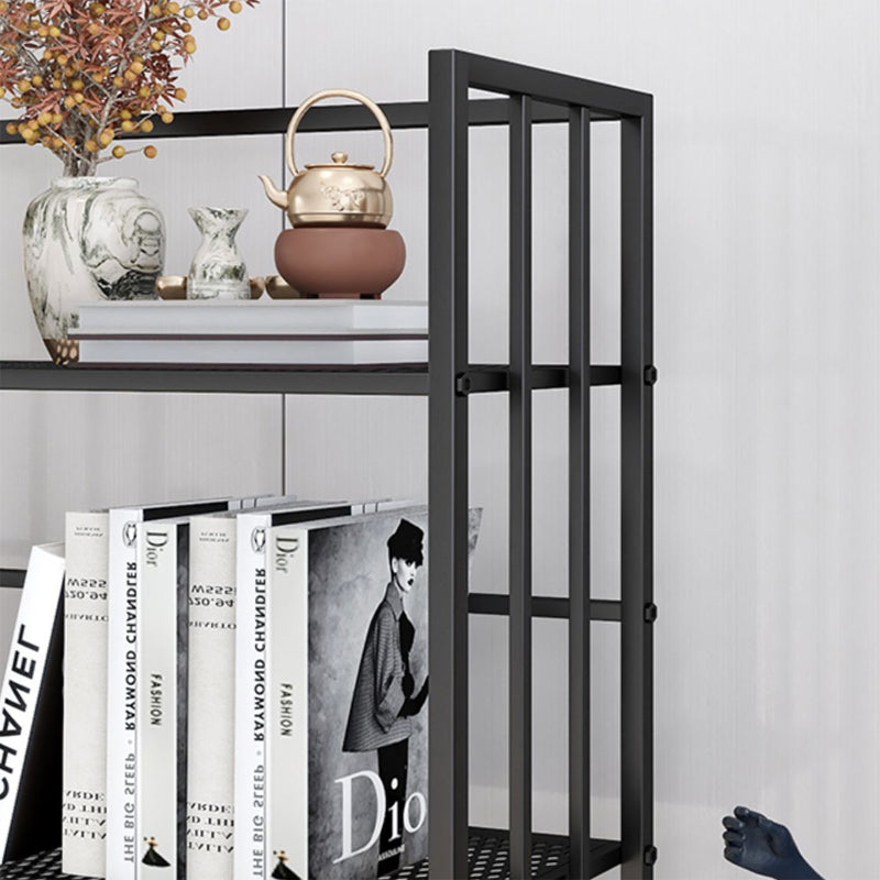 Metal Standard Bookcase Modern Open Back Bookshelf with Shelves