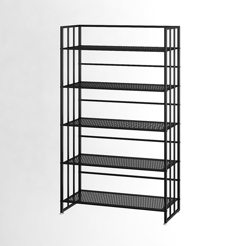 Metal Standard Bookcase Modern Open Back Bookshelf with Shelves