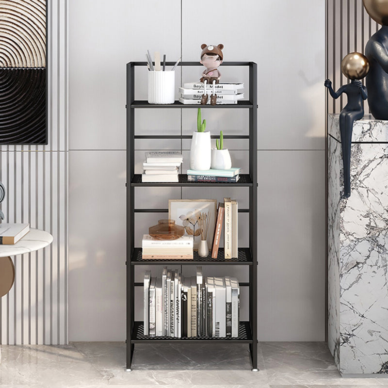 Metal Standard Bookcase Modern Open Back Bookshelf with Shelves