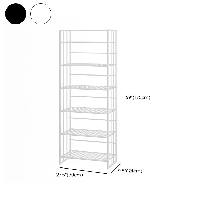 Metal Standard Bookcase Modern Open Back Bookshelf with Shelves