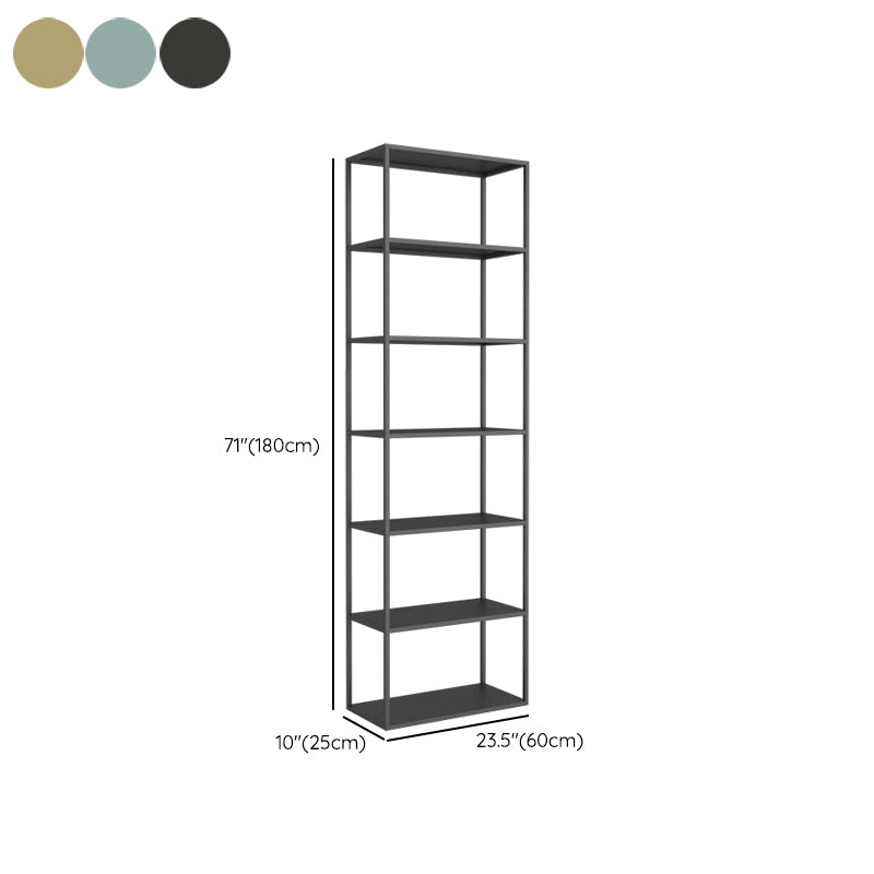 Scandinavian Etagere Bookcase Metal Open Back Bookshelf with Shelves