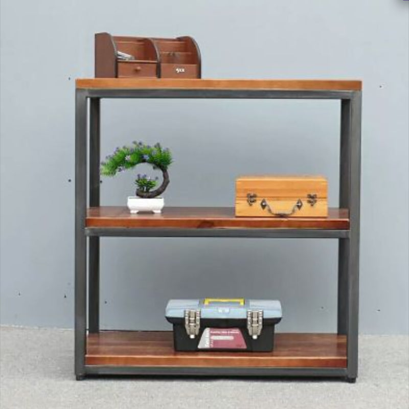 Wooden Etagere Bookcase Industrial Open Back Bookshelf with Shelves
