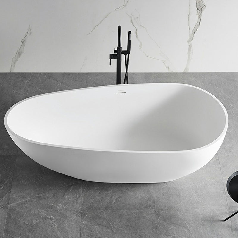 Modern Stone Soaking Bath White Freestanding Bathtub for Bathroom