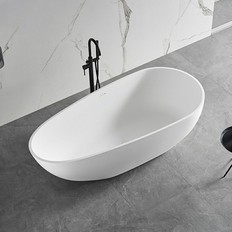 Modern Stone Soaking Bath White Freestanding Bathtub for Bathroom