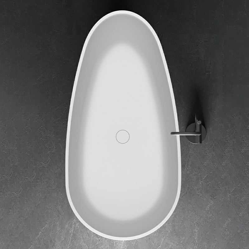 Modern Stone Soaking Bath White Freestanding Bathtub for Bathroom