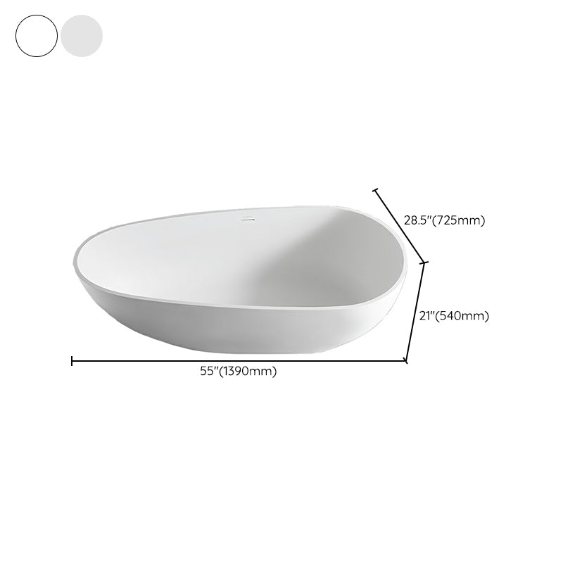 Modern Stone Soaking Bath White Freestanding Bathtub for Bathroom