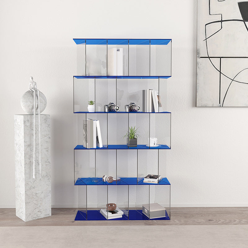 Scandinavian Standard Bookshelf Acrylic Open Back Bookcase with Shelves