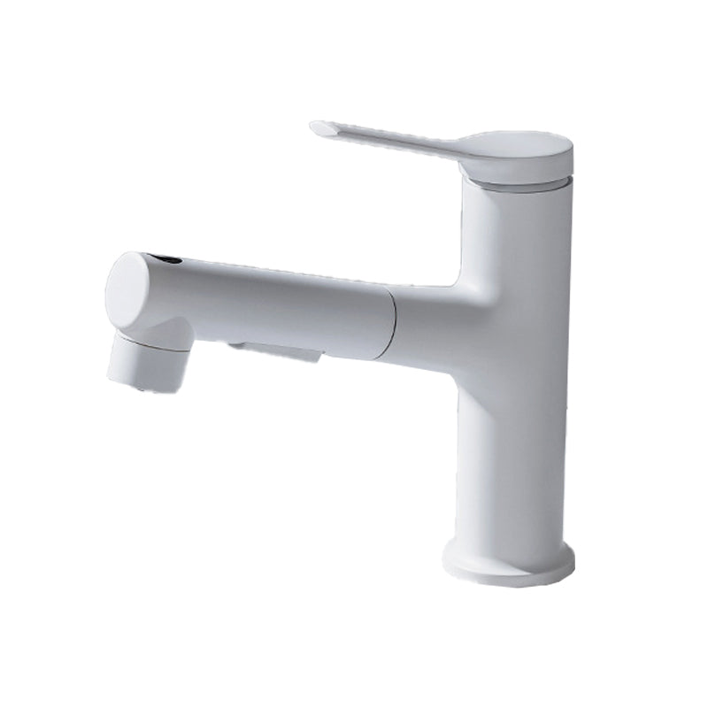 Contemporary Sink Faucet Plain Low Arc Copper Basin Lavatory Faucet