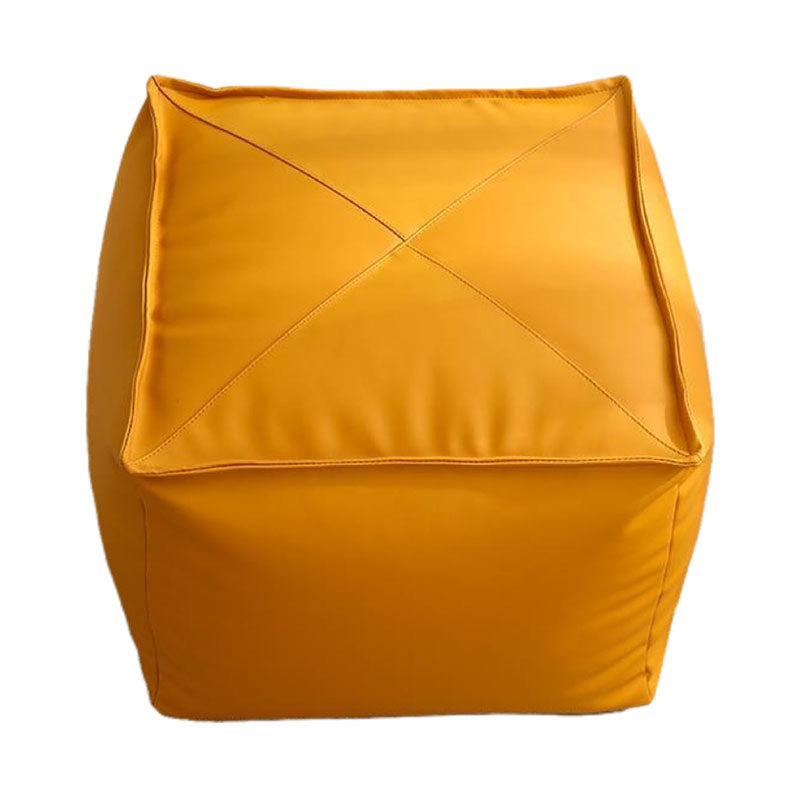 Modern Ottoman PU Leather Upholstered Solid Color Tear Resistant Square Ottoman
