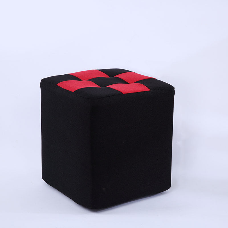 Modern Square Pouf Wooden Frame Cotton Pouf for Drawing Room