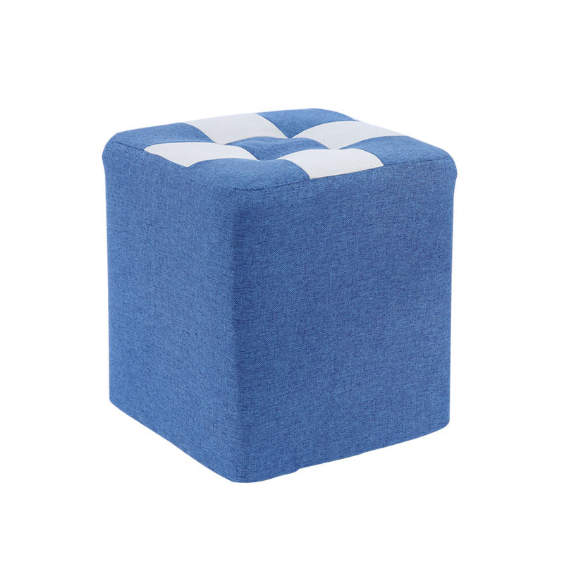 Modern Square Pouf Wooden Frame Cotton Pouf for Drawing Room