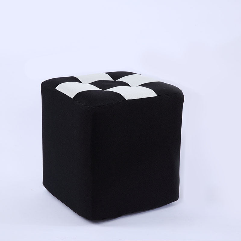 Modern Square Pouf Wooden Frame Cotton Pouf for Drawing Room