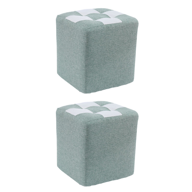 Modern Square Pouf Wooden Frame Cotton Pouf for Drawing Room