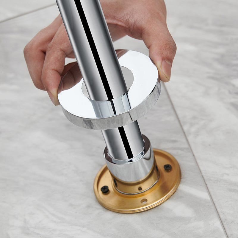 Modern Freestanding Tub Filler Copper Trim Floor Mounted Tub Filler