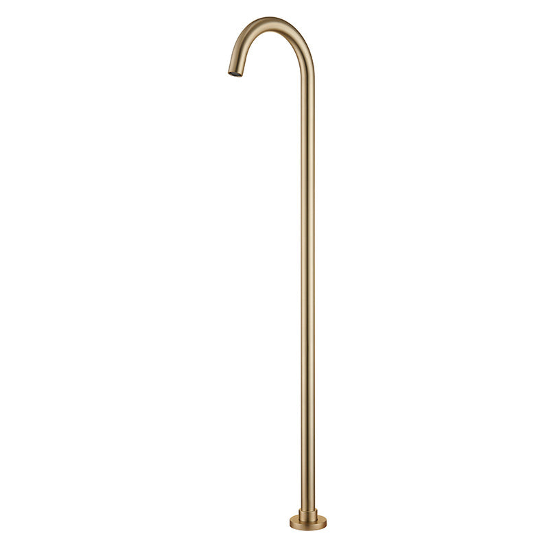 Modern Freestanding Tub Filler Copper Trim Floor Mounted Tub Filler