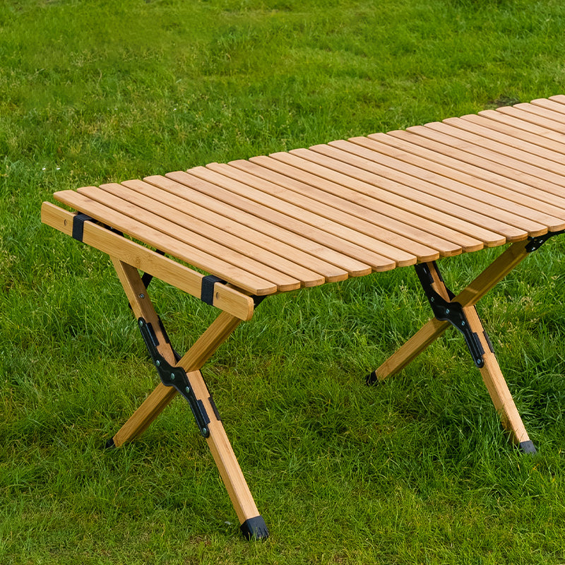Industrial Patio Table Rectangle Wood Foldable Camping Table
