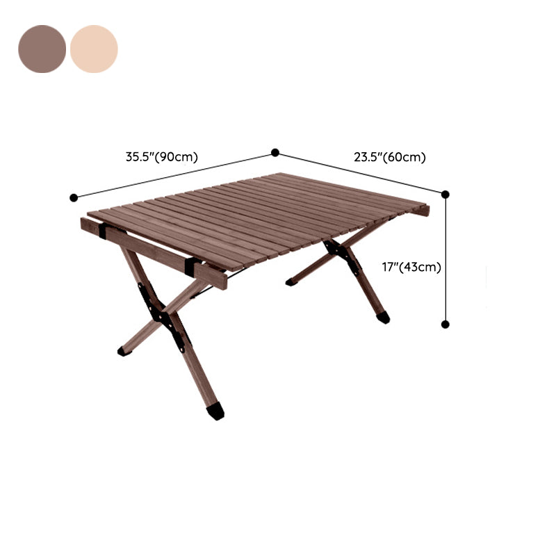 Industrial Patio Table Rectangle Wood Foldable Camping Table