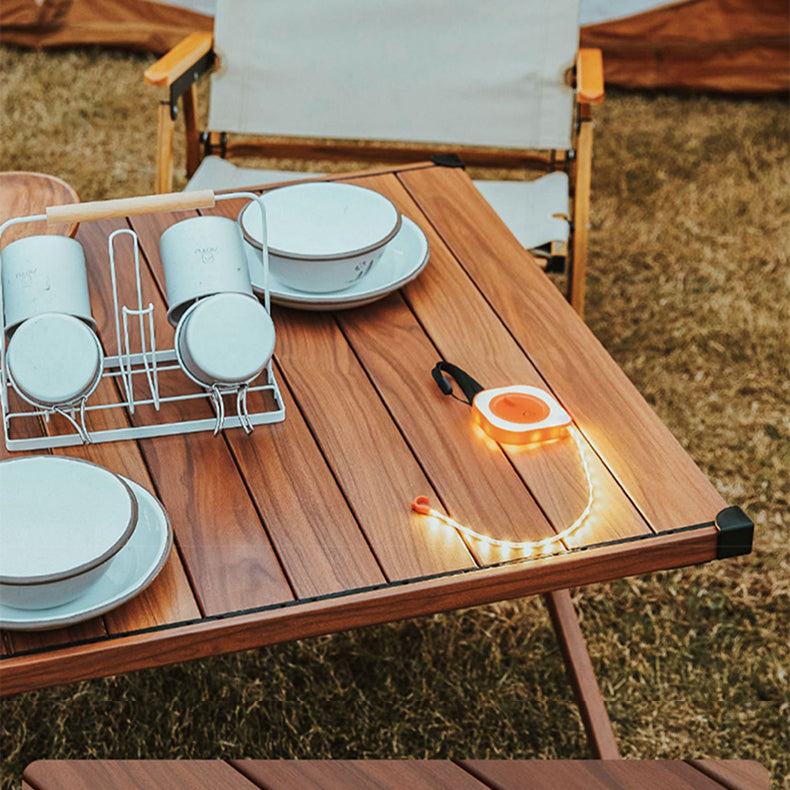 Industrial Style Patio Table Rectangle Metal Foldable Camping Table