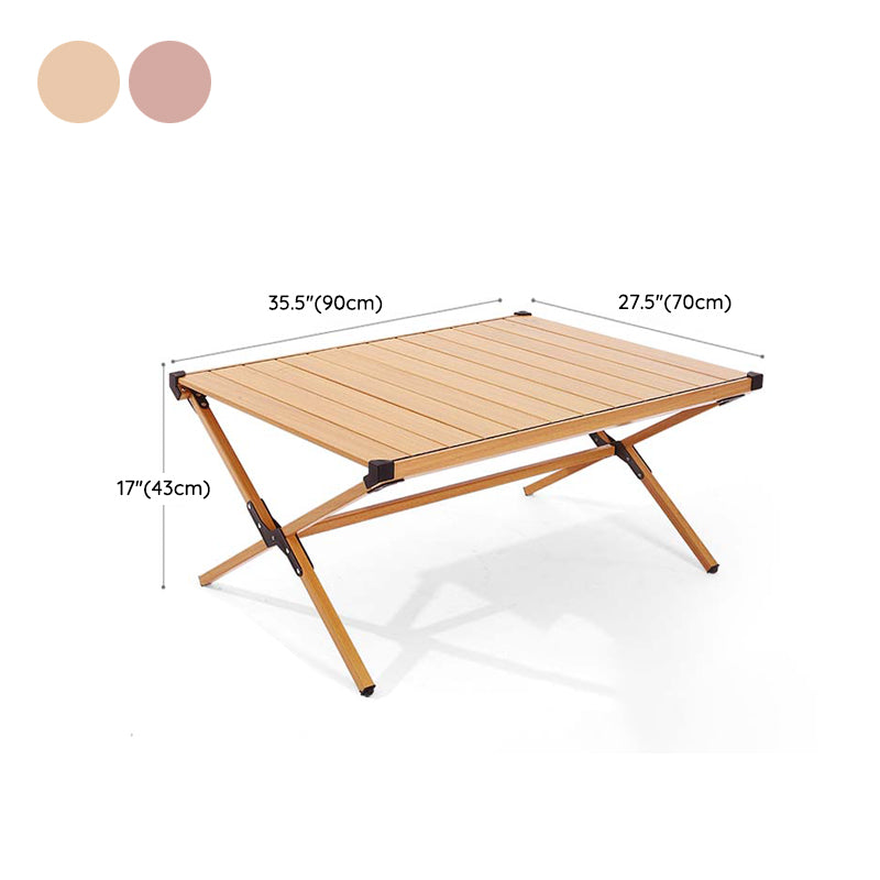 Industrial Style Patio Table Rectangle Metal Foldable Camping Table