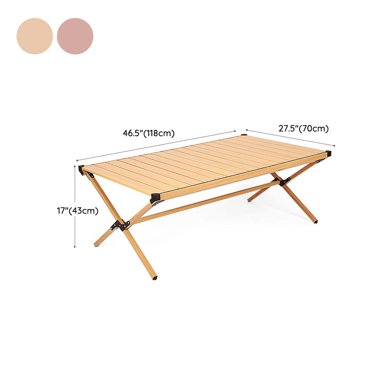Industrial Style Patio Table Rectangle Metal Foldable Camping Table