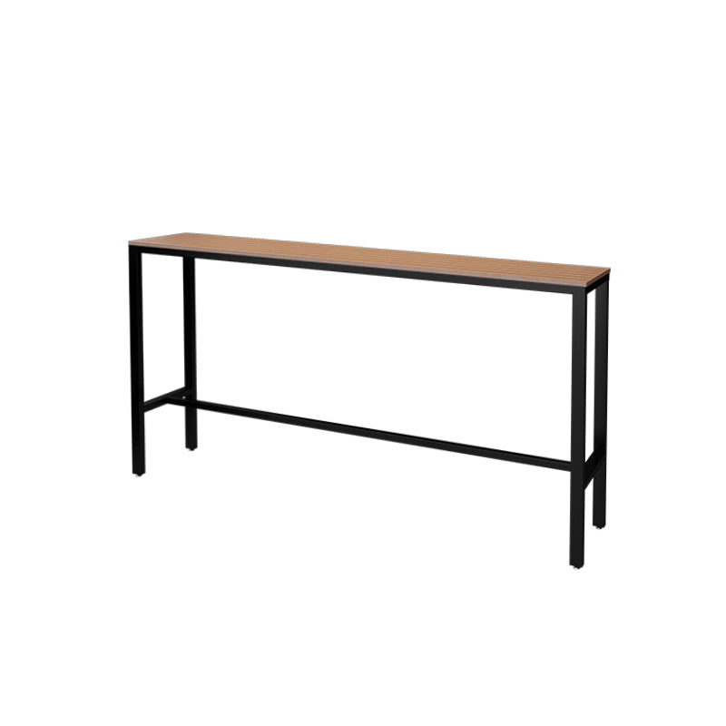 Metal and Wood Patio Table Brown Rectangle Industrial Bar Table