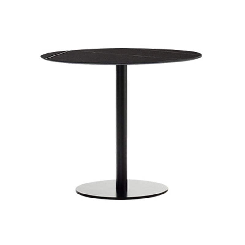 Metal and Stone Dining Table Set 1/2/3 Pcs Black Boho Dining Set